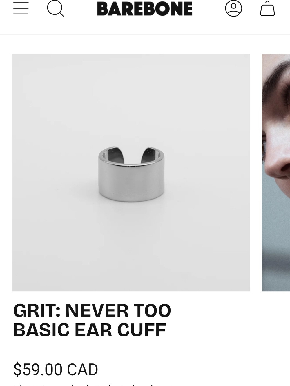 Barebone Grit Never Too Basic Ear Cuff - Silver